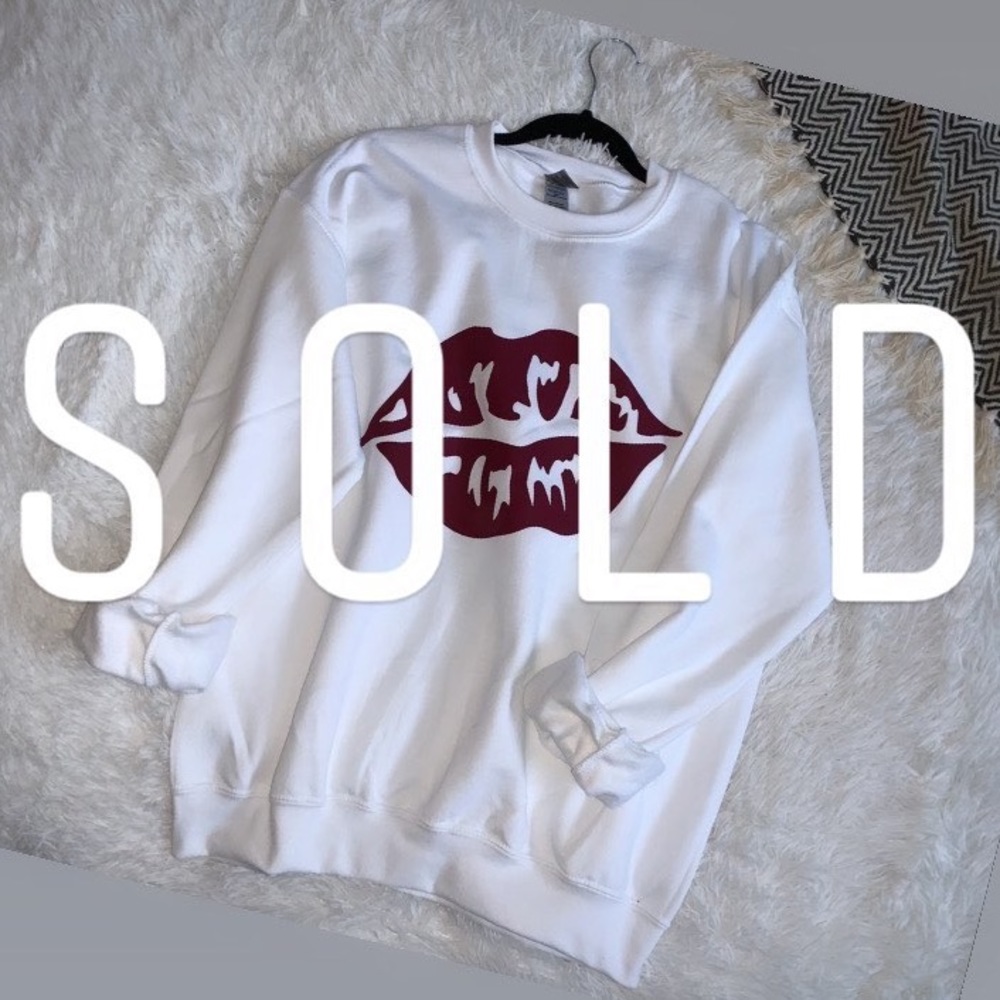 Burgundy Lips Crewneck 💋